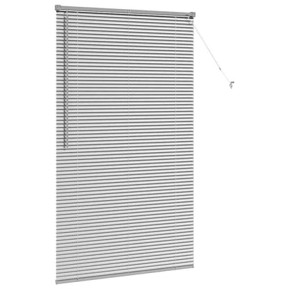 Persiana de Janela com cortinas Manual Prateado Alumínio