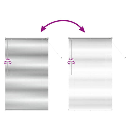 Persiana de Janela com cortinas Manual Prateado Alumínio