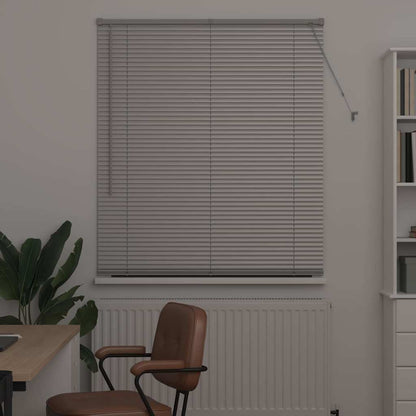 Persiana de Janela com cortinas Manual Prateado Alumínio