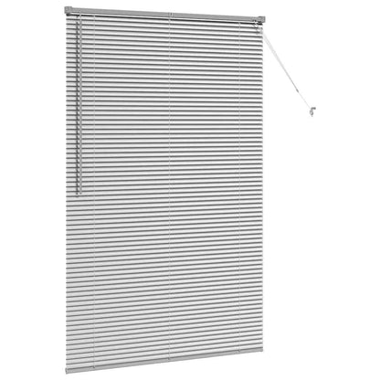 Persiana de Janela com cortinas Manual Prateado Alumínio