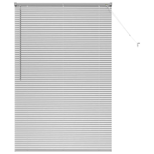 Persiana de Janela com cortinas Manual Prateado Alumínio