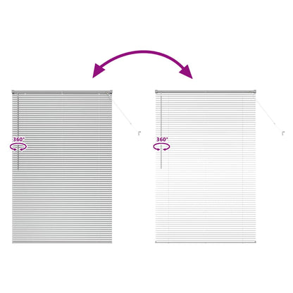Persiana de Janela com cortinas Manual Prateado Alumínio