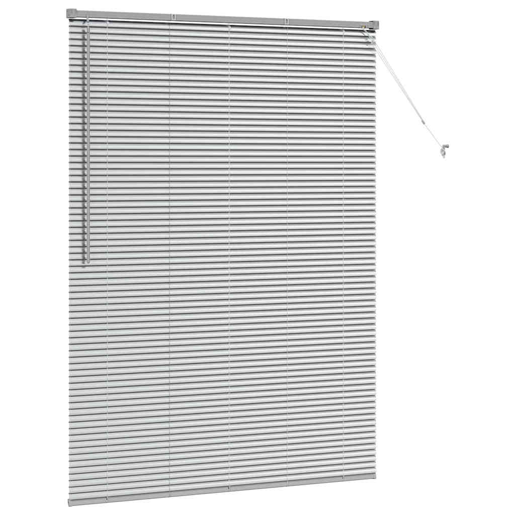 Persiana de Janela com cortinas Manual Prateado Alumínio