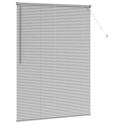 Persiana de Janela com cortinas Manual Prateado Alumínio