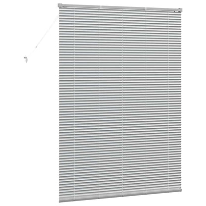 Persiana de Janela com cortinas Manual Prateado Alumínio