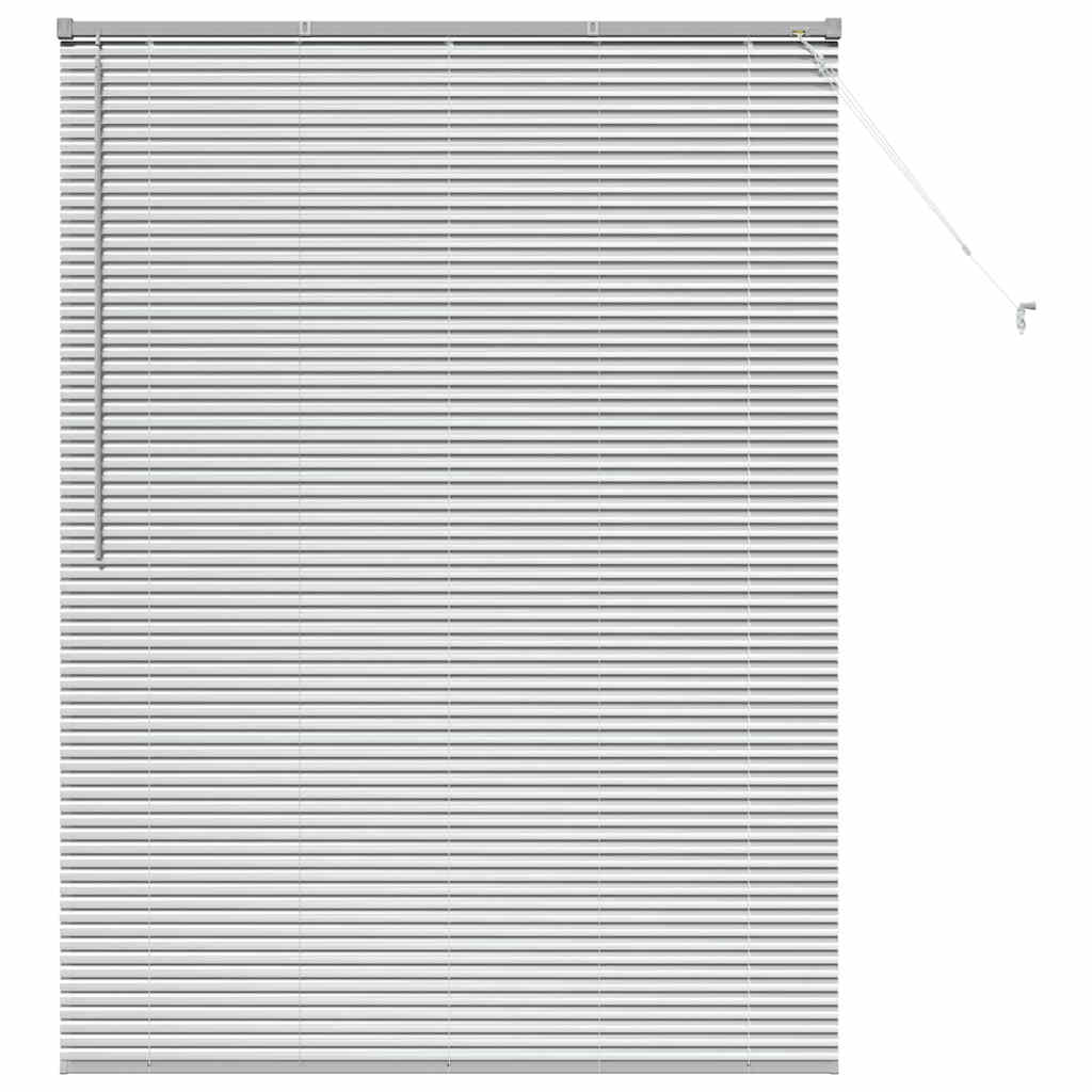 Persiana de Janela com cortinas Manual Prateado Alumínio