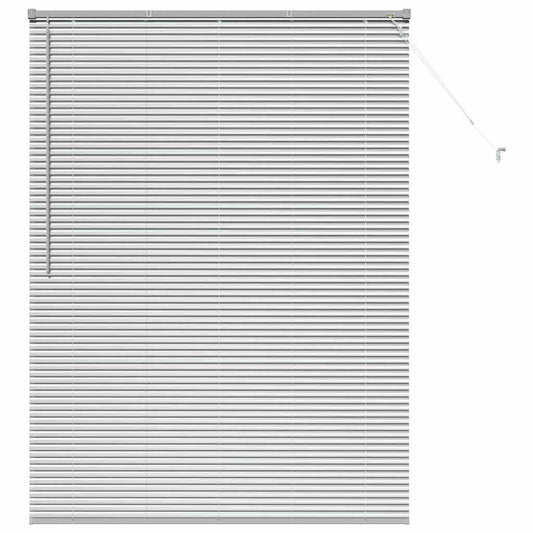 Persiana de Janela com cortinas Manual Prateado Alumínio