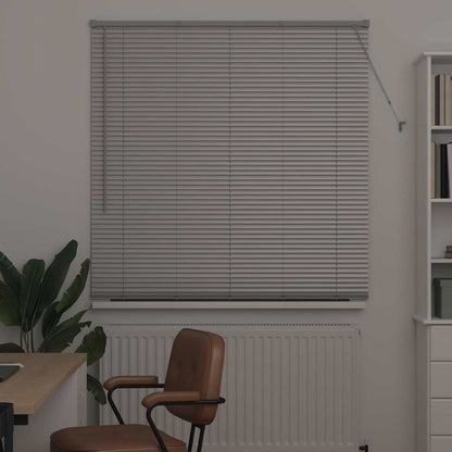 Persiana de Janela com cortinas Manual Prateado Alumínio