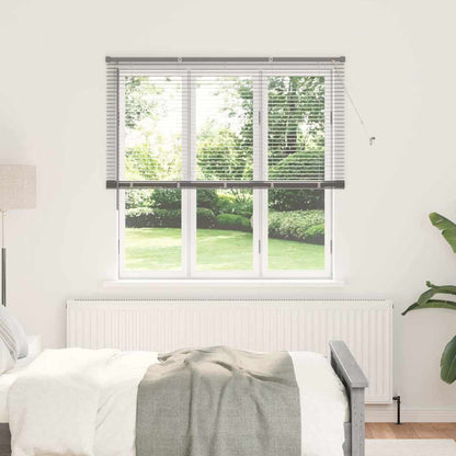 Persiana de Janela com cortinas Manual Prateado Alumínio