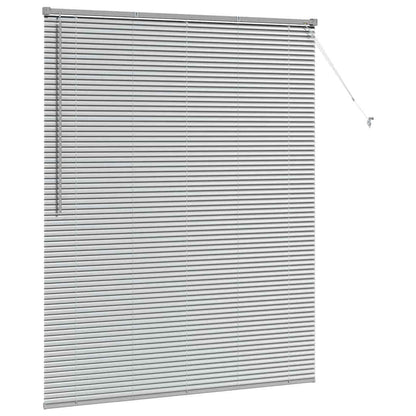 Persiana de Janela com cortinas Manual Prateado Alumínio