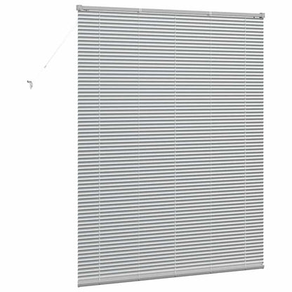 Persiana de Janela com cortinas Manual Prateado Alumínio