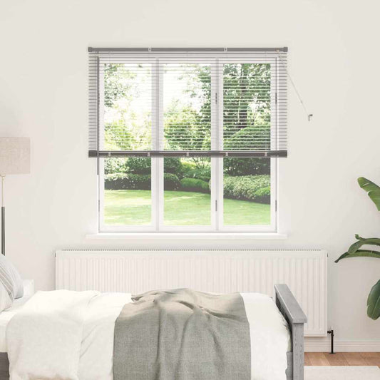 Persiana de Janela com cortinas Manual Prateado Alumínio