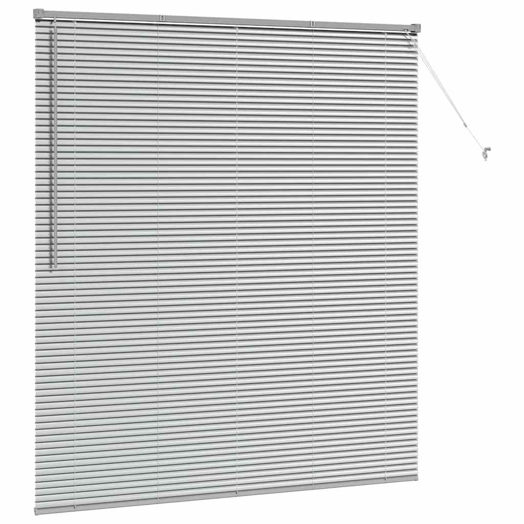 Persiana de Janela com cortinas Manual Prateado Alumínio