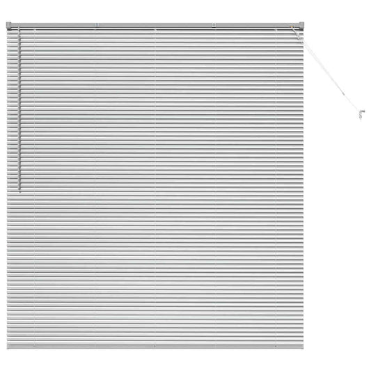 Persiana de Janela com cortinas Manual Prateado Alumínio