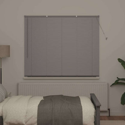 Persiana de Janela com cortinas Manual Prateado Alumínio