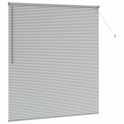 Persiana de Janela com cortinas Manual Prateado Alumínio