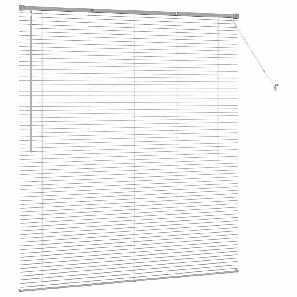 Persiana de Janela com cortinas Manual Prateado Alumínio