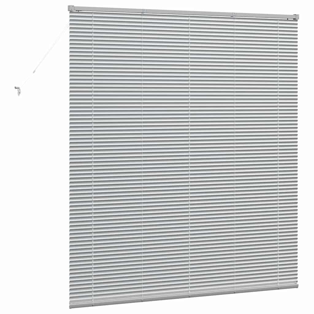 Persiana de Janela com cortinas Manual Prateado Alumínio