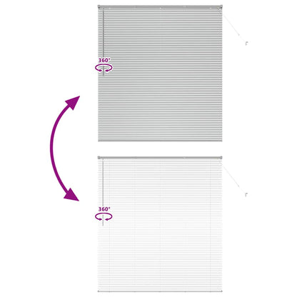 Persiana de Janela com cortinas Manual Prateado Alumínio