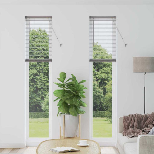 Persiana de Janela com cortinas Manual Prateado Alumínio