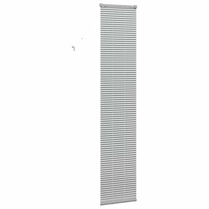 Persiana de Janela com cortinas Manual Prateado Alumínio