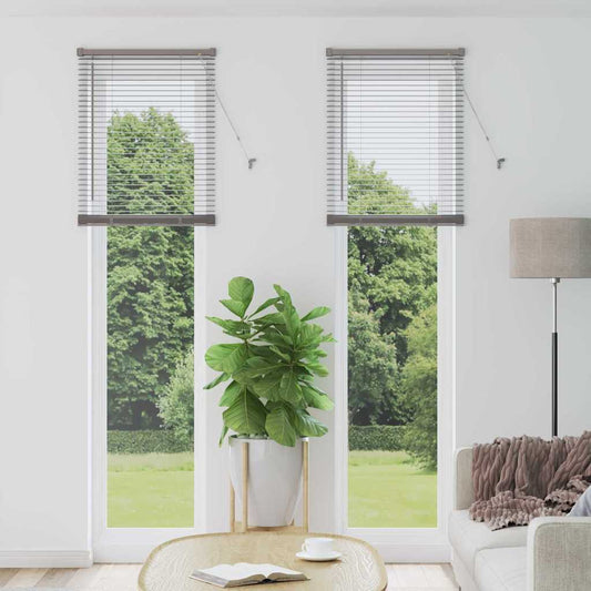 Persiana de Janela com cortinas Manual Prateado Alumínio