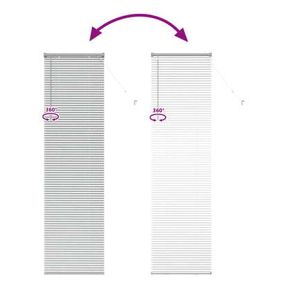 Persiana de Janela com cortinas Manual Prateado Alumínio