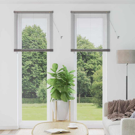 Persiana de Janela com cortinas Manual Prateado Alumínio