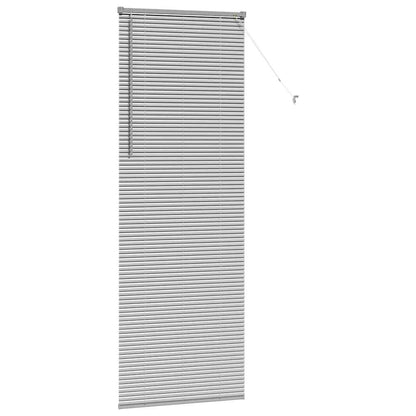 Persiana de Janela com cortinas Manual Prateado Alumínio