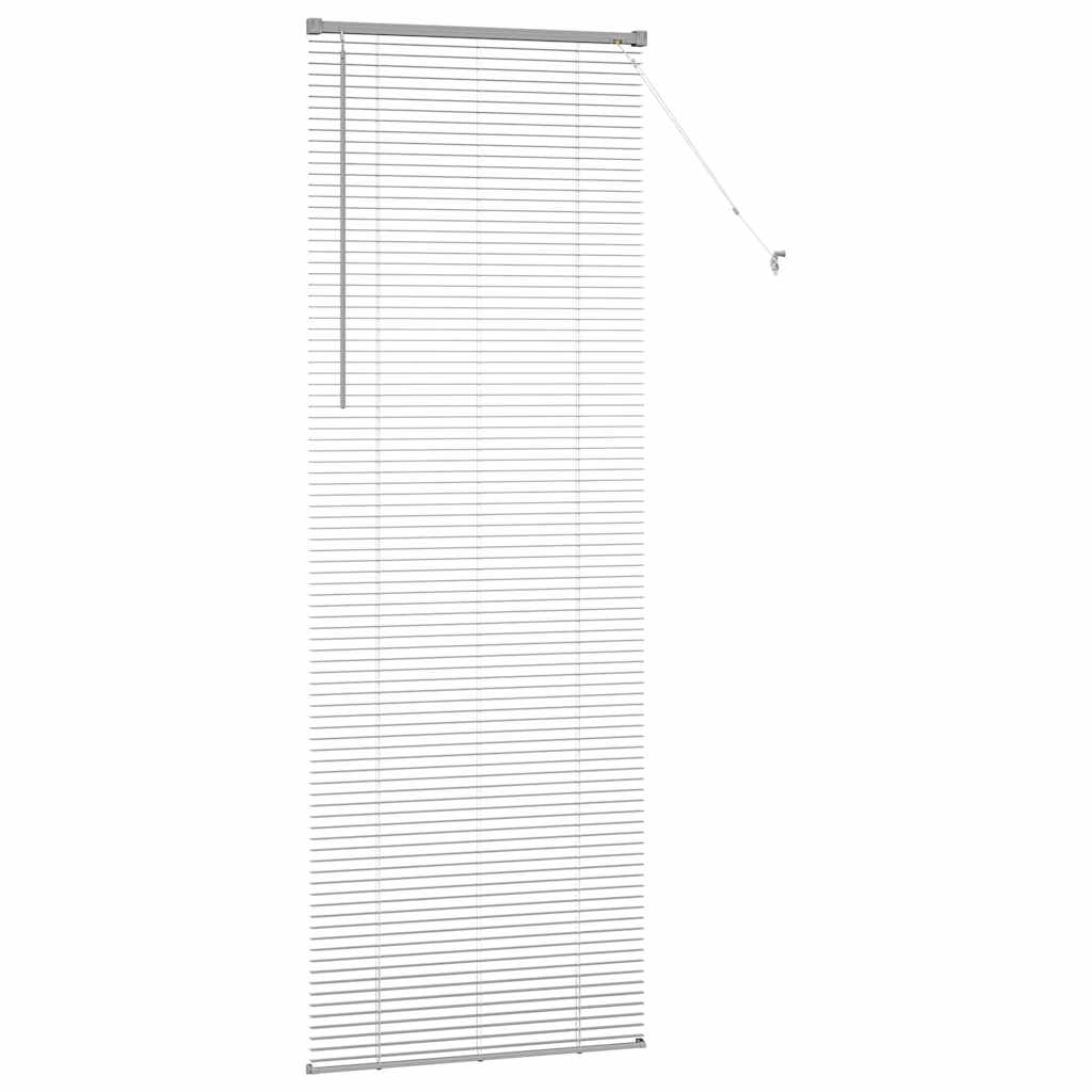 Persiana de Janela com cortinas Manual Prateado Alumínio