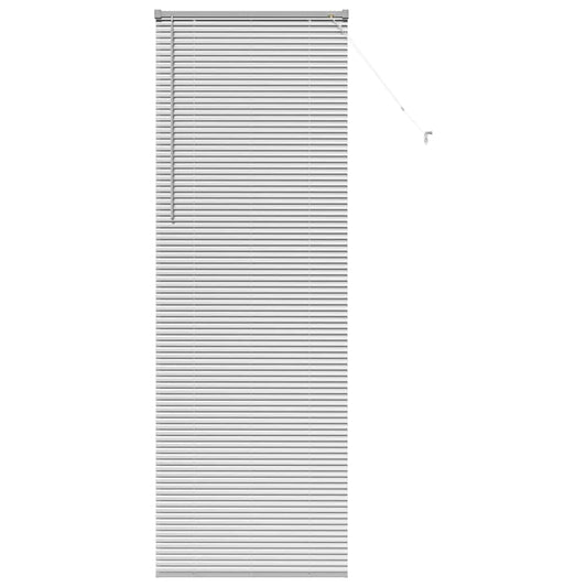 Persiana de Janela com cortinas Manual Prateado Alumínio