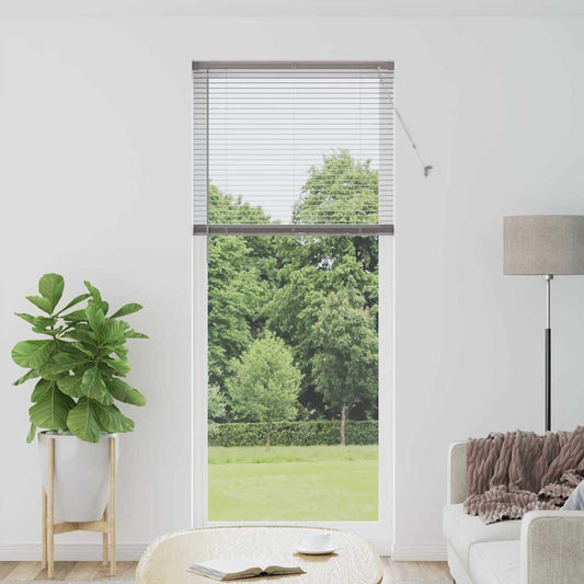 Persiana de Janela com cortinas Manual Prateado Alumínio