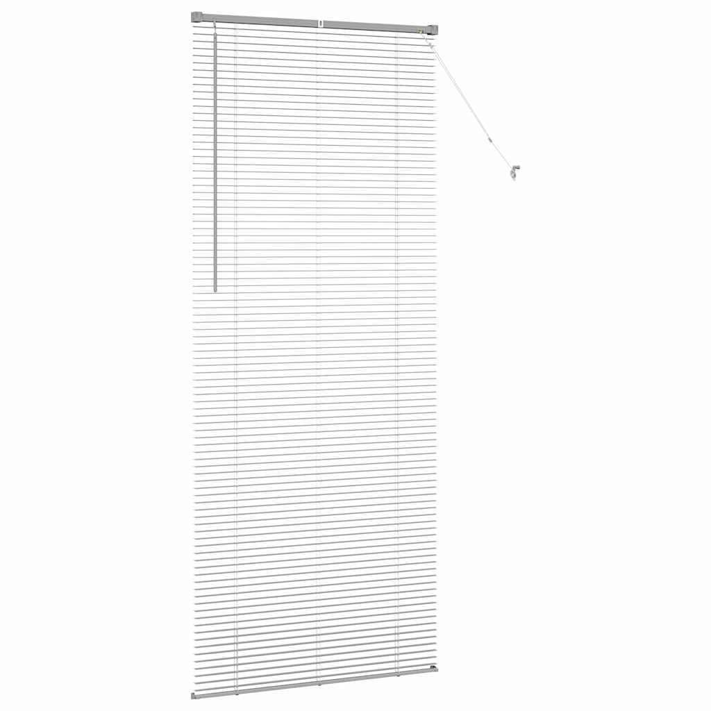 Persiana de Janela com cortinas Manual Prateado Alumínio
