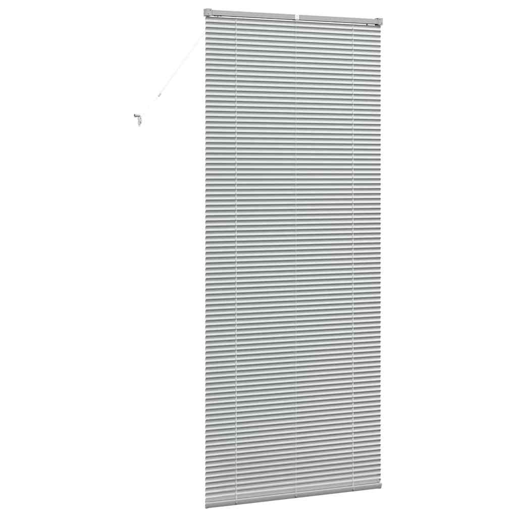 Persiana de Janela com cortinas Manual Prateado Alumínio