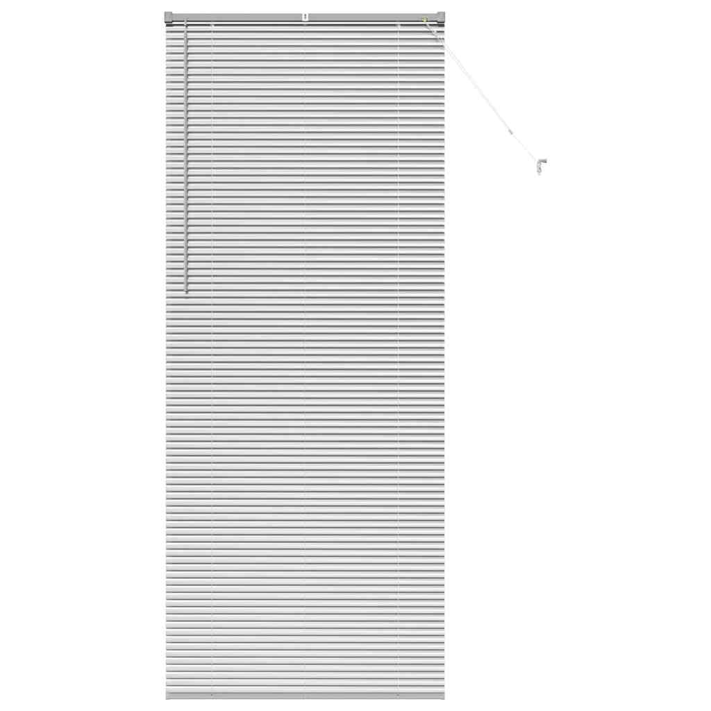 Persiana de Janela com cortinas Manual Prateado Alumínio