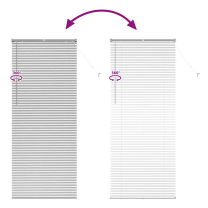 Persiana de Janela com cortinas Manual Prateado Alumínio