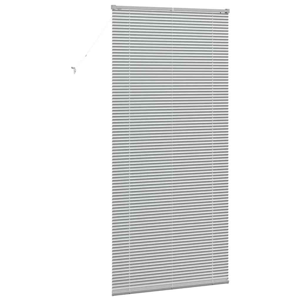 Persiana de Janela com cortinas Manual Prateado Alumínio