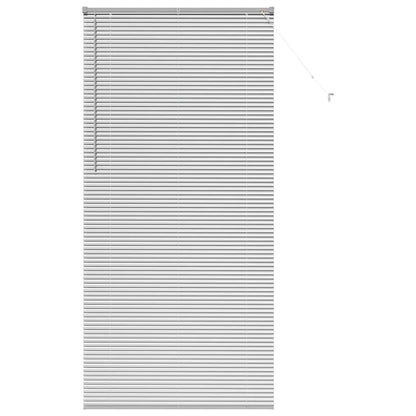 Persiana de Janela com cortinas Manual Prateado Alumínio