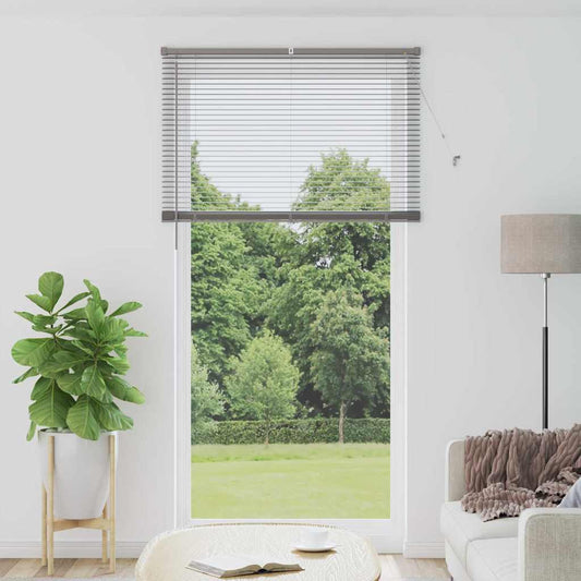 Persiana de Janela com cortinas Manual Prateado Alumínio
