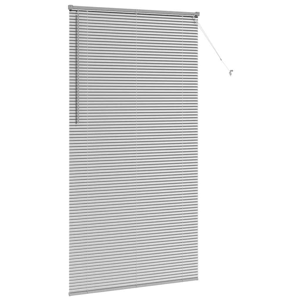 Persiana de Janela com cortinas Manual Prateado Alumínio