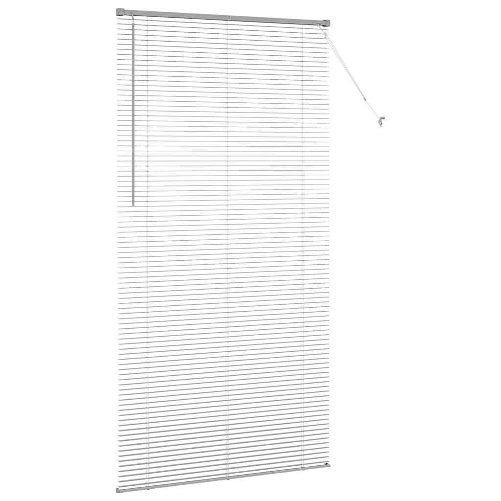 Persiana de Janela com cortinas Manual Prateado Alumínio