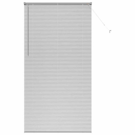 Persiana de Janela com cortinas Manual Prateado Alumínio