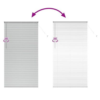 Persiana de Janela com cortinas Manual Prateado Alumínio
