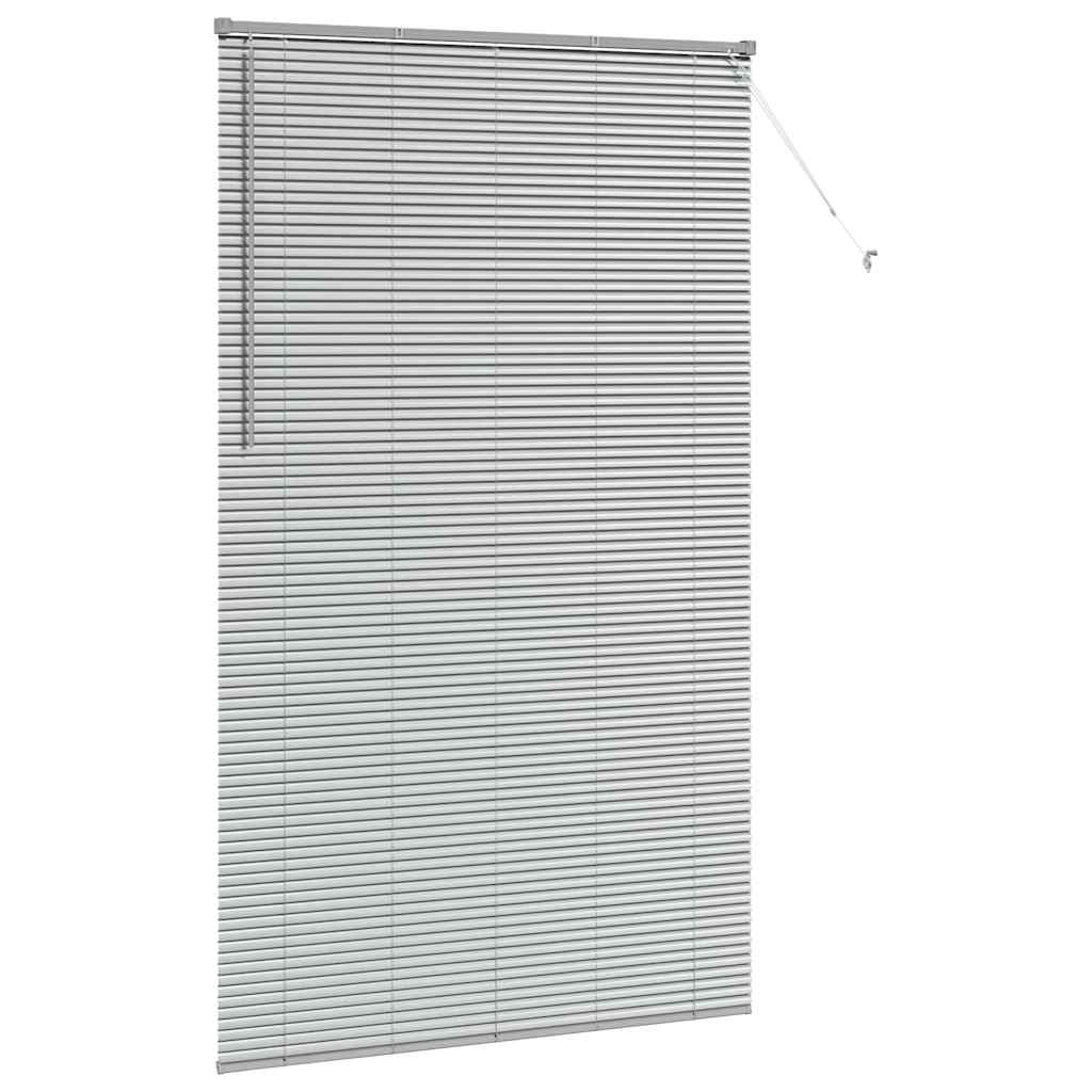 Persiana de Janela com cortinas Manual Prateado Alumínio