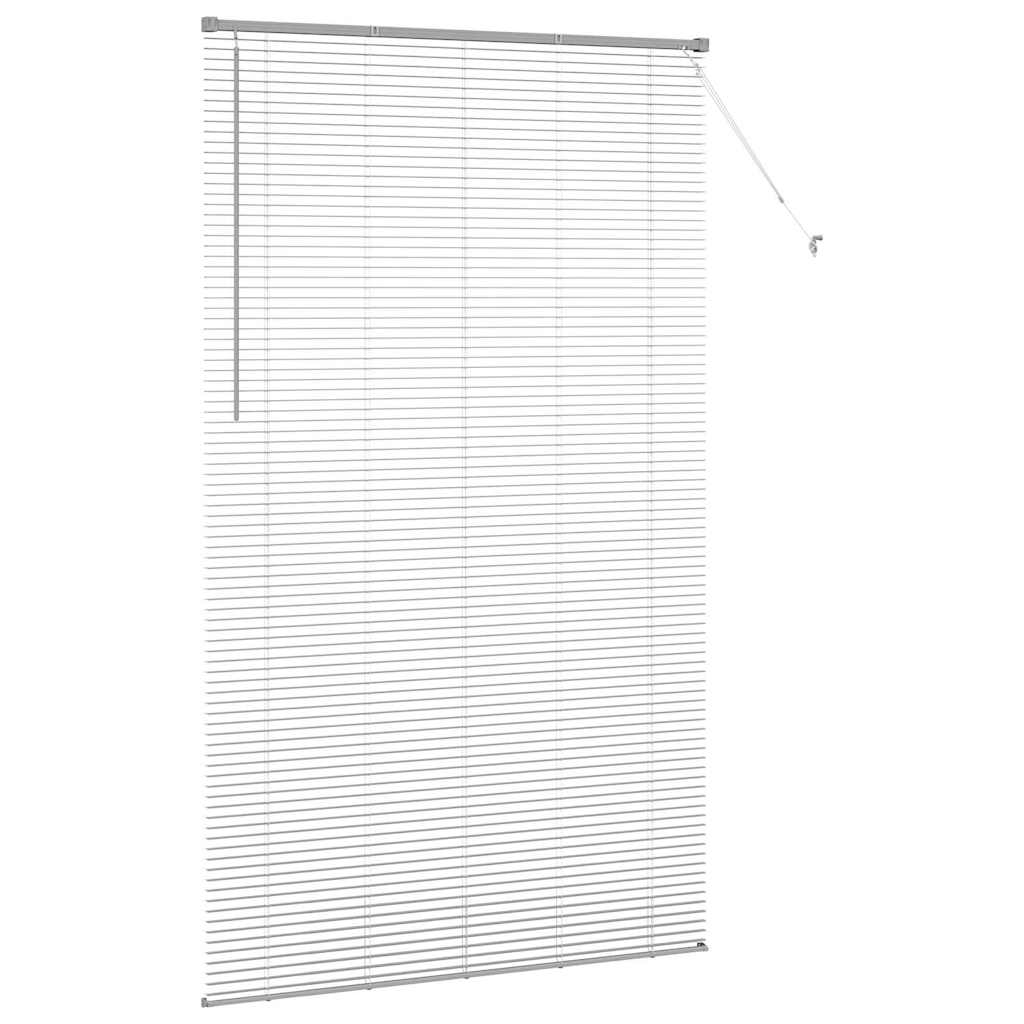 Persiana de Janela com cortinas Manual Prateado Alumínio