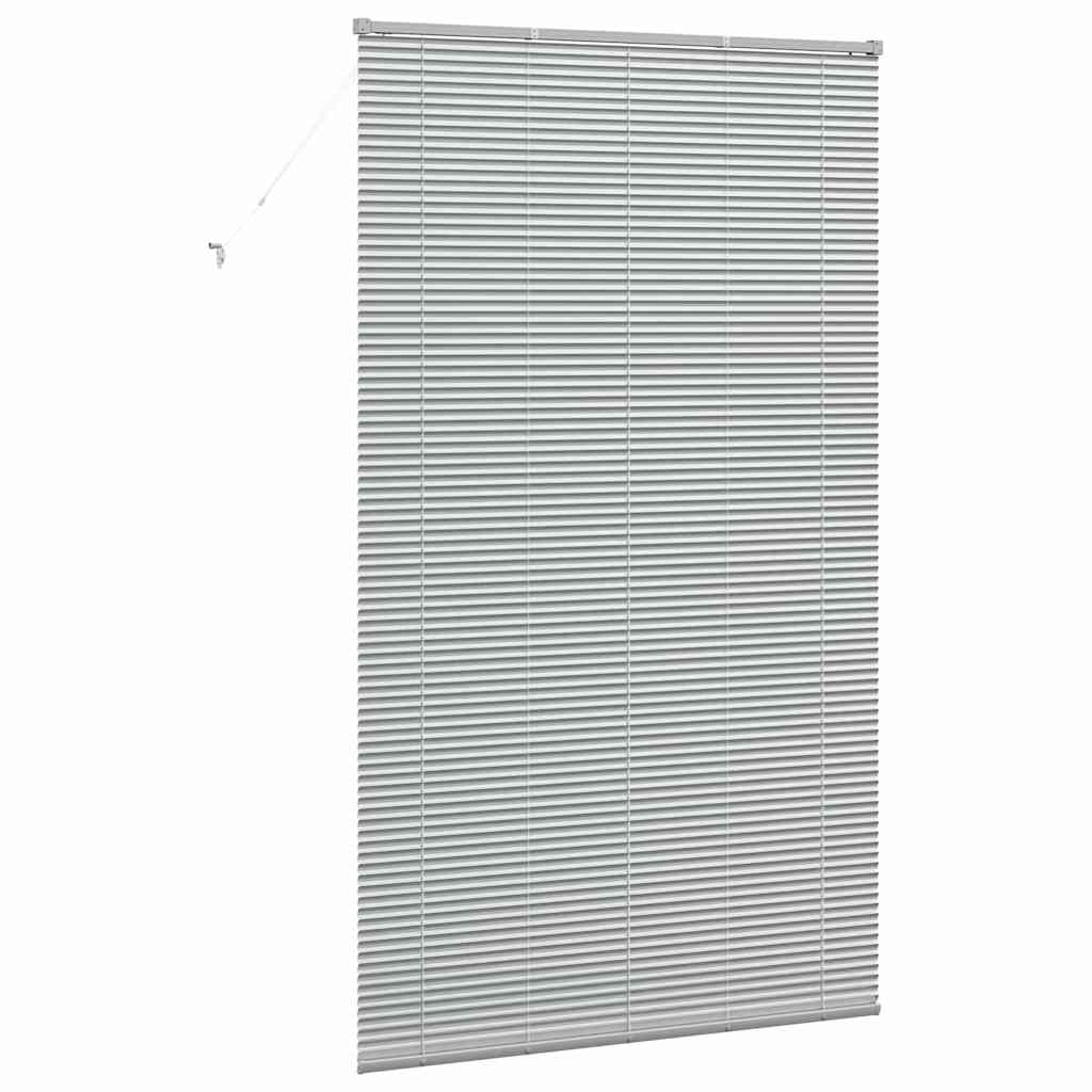 Persiana de Janela com cortinas Manual Prateado Alumínio