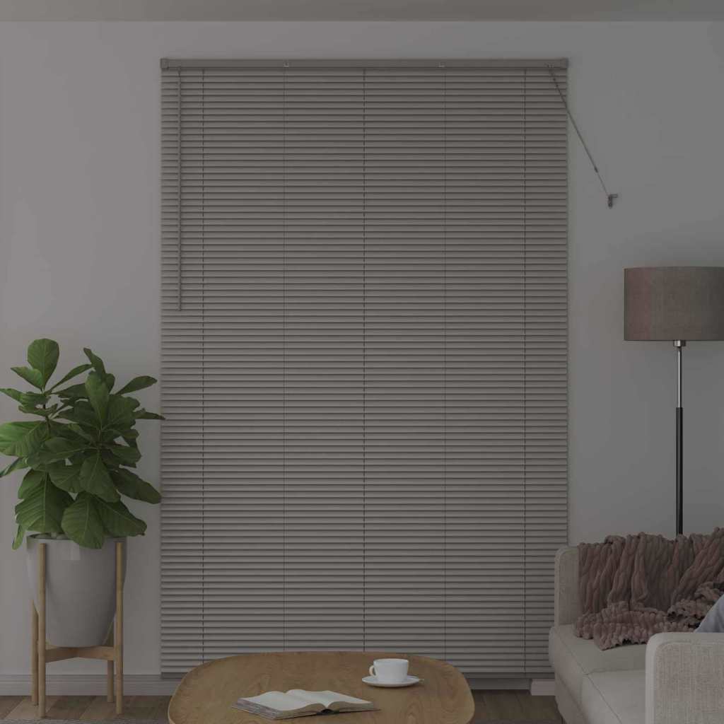 Persiana de Janela com cortinas Manual Prateado Alumínio