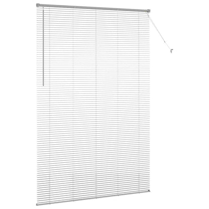 Persiana de Janela com cortinas Manual Prateado Alumínio