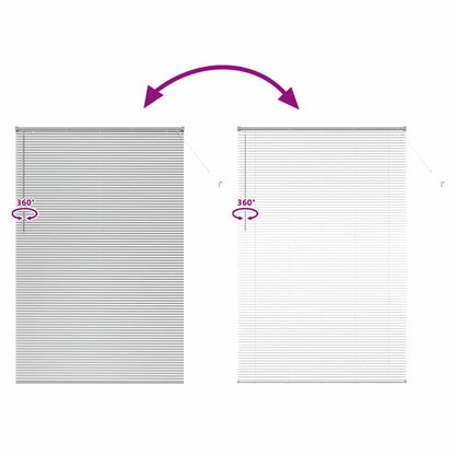 Persiana de Janela com cortinas Manual Prateado Alumínio