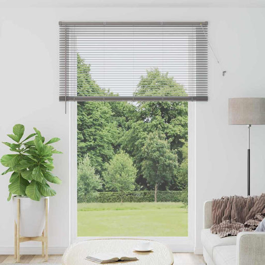 Persiana de Janela com cortinas Manual Prateado Alumínio
